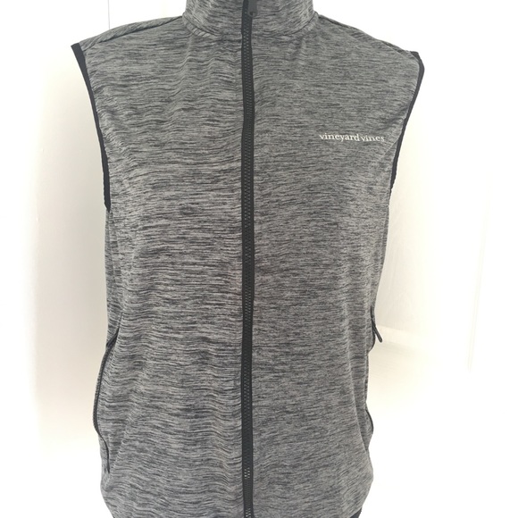 VINEYARD VINES Womens Fleece Vest Gray Full Zip pockets Sleeveless XS. - Picture 10 of 13